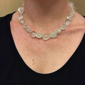 Chunky white quartz statement necklace